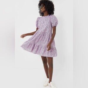 HYACINTH HOUSE Lilac Floral Zip Front Ellie Mini Dress Size: XXL